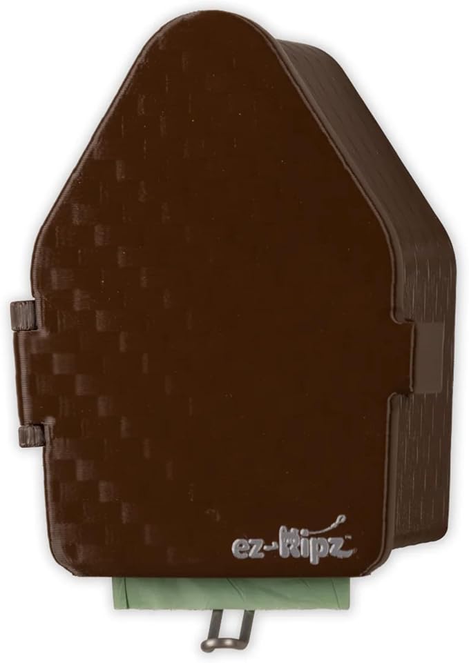 Indoor/Outdoor Dog Poop Bag Dispenser Wall Mount (Brown), Includes 3 Sample Rolls of Waste Bags, Easy Setup Dog Poop Station