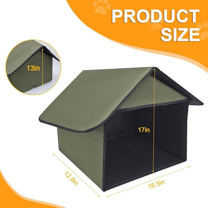 Outdoor Cat Feeding Station for Food and Wate Waterproof Green | Stray Cat Shelter Cat Shelter Outdoor for Cats Birds Rabbits and Small Dog The Detachable Roof Design