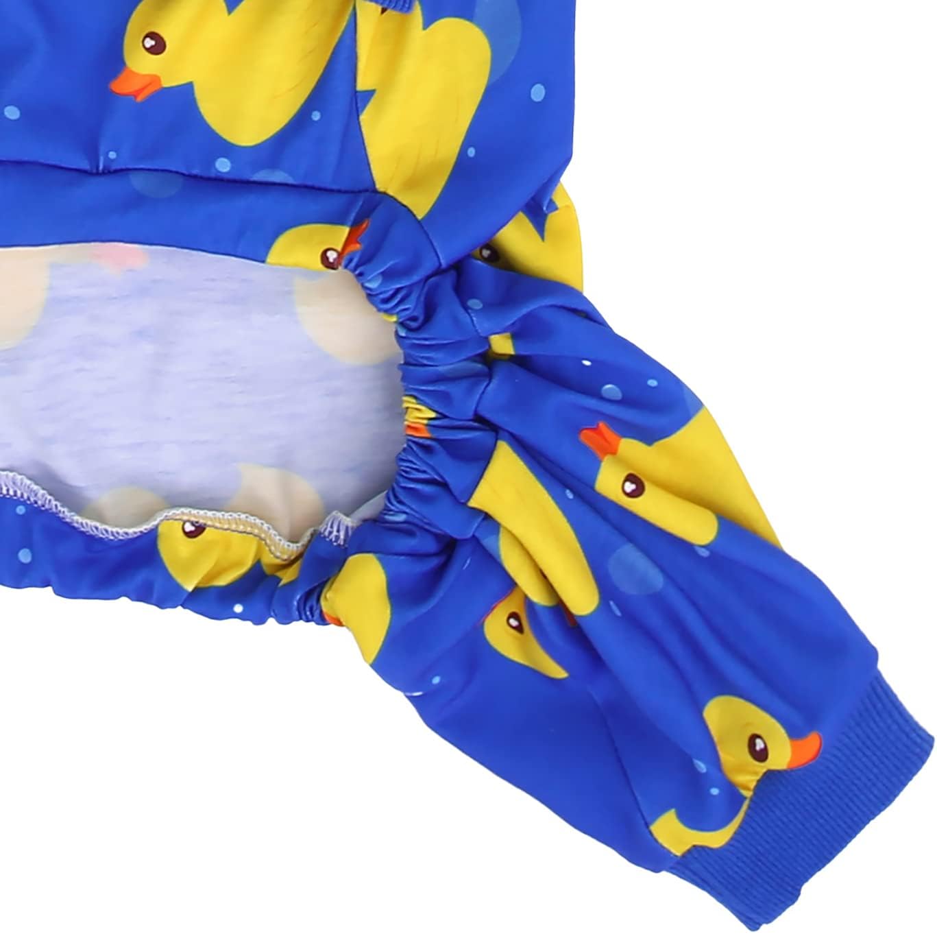 HDE Dog Pajamas One Piece Jammies Jumpsuit Pet Clothes Outfit Stretchy Lightweight Comfy Shirt Pjs for M-3XL Dogs Ducks Blue - L