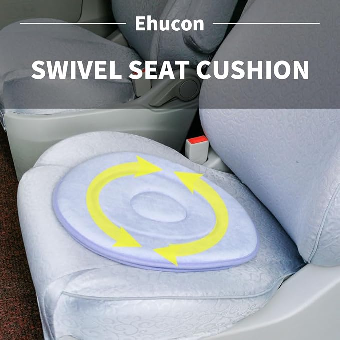 360 Degree Swivel Seat Cushion for Car,Rotating Seat Cushion Pivot Disc Pad for Elderly,Swivel Car Seat Chair Assist to Turning Easily from Bed to Wheelchair (Pack of 1 Count(17.7"X17.7"))