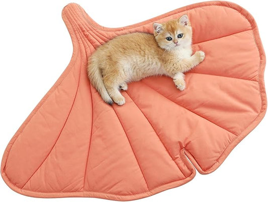 Letalong 31 X 25 Inch Leaf Shaped Cotton Cat Bed Pad, Warming Cat Mat, Pet Warming Pad for Cats, Warmer Mat for Feral and Indoor Cats, 2025 Enlarged and Thickened Leaf Beds