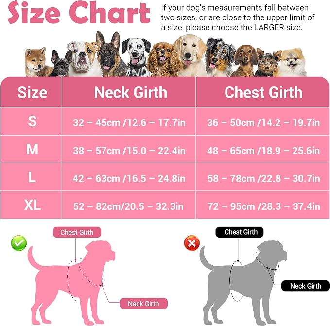 Dog Harness No Pull, Adjustable Pet Vest Harness, Super Soft Material with Vertical Handle Easy Control, Reflective Night Walking, 2 Leash Clips for XLarge Dogs, Mosaic Pink, XL