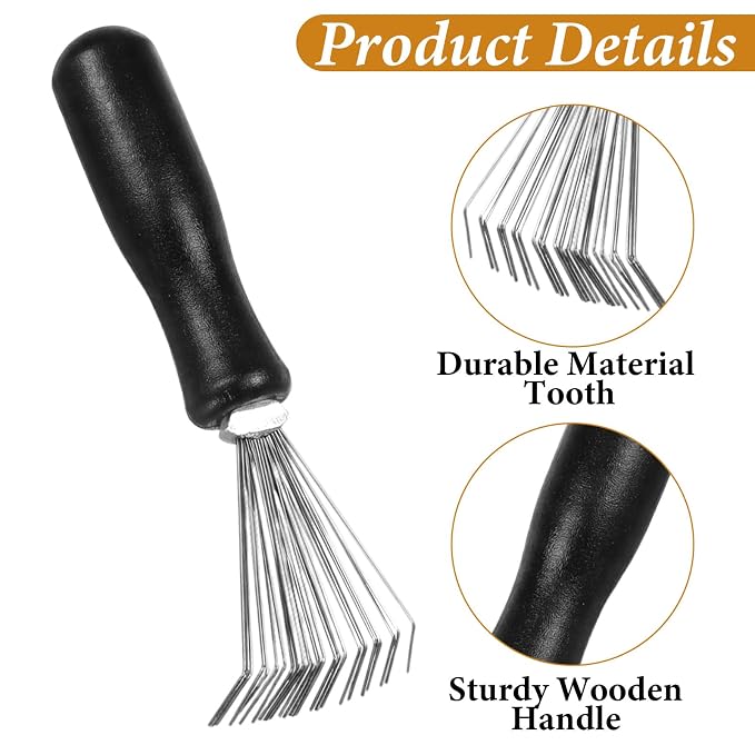 4 Pcs Hair Brush Cleaning Tool Mini Comb Cleaner Rake 2-in-1 Comb Cleaner Brush Metal Wires Hair Remover Tools Hairbrush Cleaning Hairs Remover Tool for Removing Dust Home and Salon Use