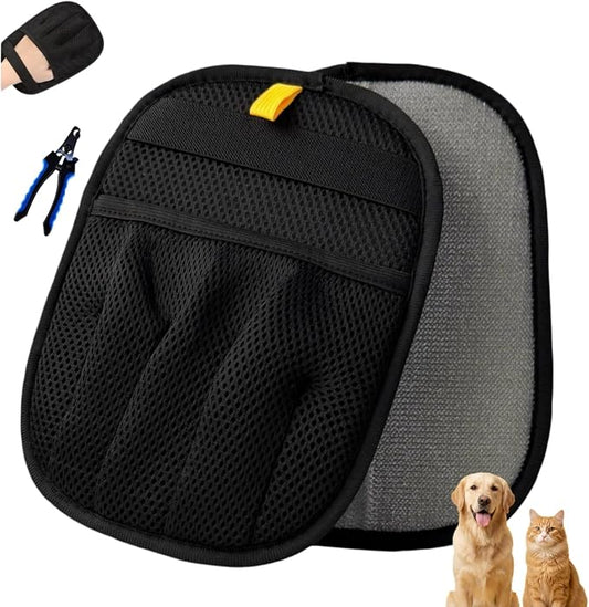 Pet Hair Removal Glove for Dogs & Cats, Electrostatic Reusable Fur Remover | 5-Finger Electrostatic Pet Hair Remover Glove, Magic Brush for Dog Cat Hair Removal on Couch, Car Seat, Clothing
