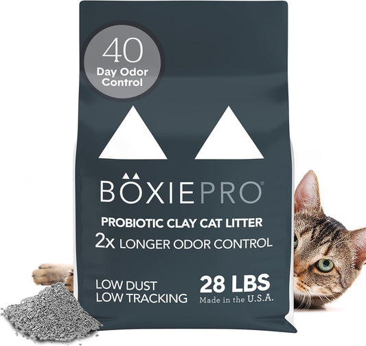 Boxie® Probiotic 40 Day Natural Odor Control Cat Litter, 28lb Clumping Clay Kitty Litter