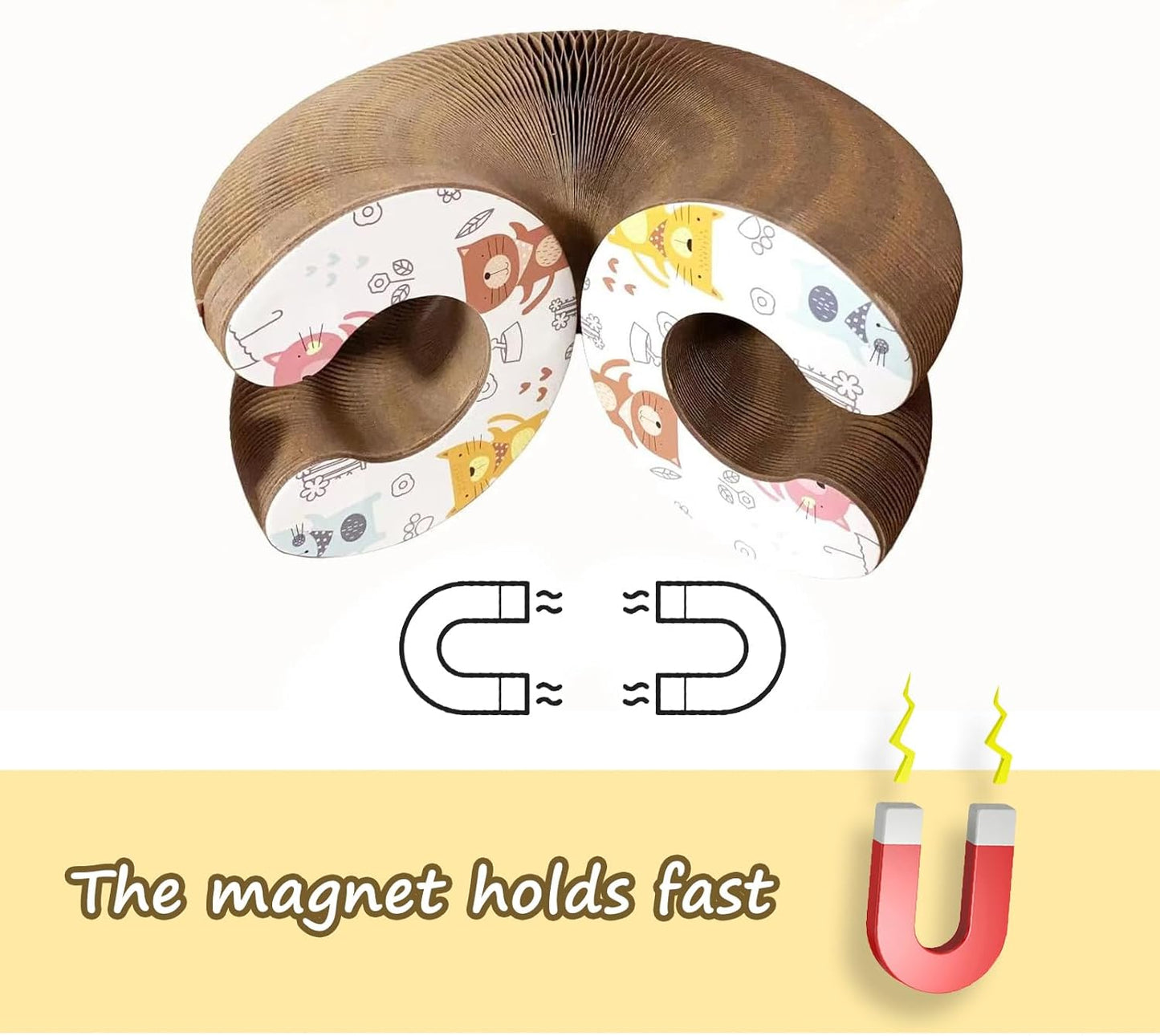 Kitty Curlz Cat Scratching Board, Magic Organ Cat Toy, Made of Recyclable Corrugated Cardboard, Scratch-Resistant and Abrasion-Resistant, Foldable for Indoor