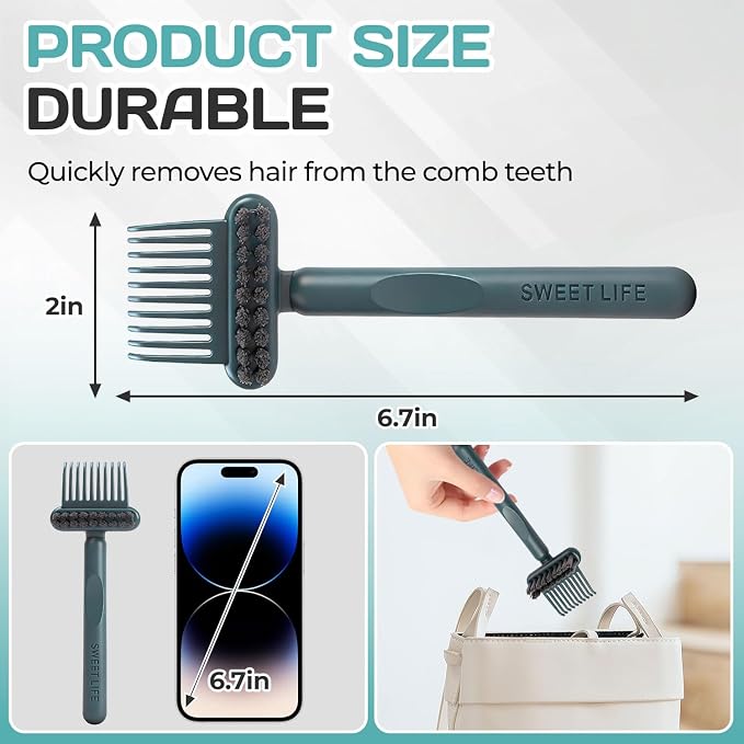 Hair Brush Cleaning Tool,2-In-1 Comb Cleaner,Portable Hair Brush Cleaning Tool,for Removing Hair and Dust,Suitable for Home and Hair Salon（Green）