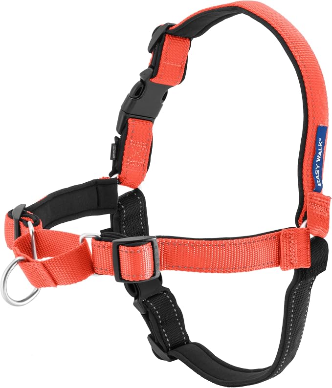 Petsafe Deluxe Easy Walk Harness, Medium, Rose, Rose Pink | Padded Neoprene Straps, Reflective Strips for Night Safety, Martingale Loop Curbs Pulling from the Chest, Not the Throat