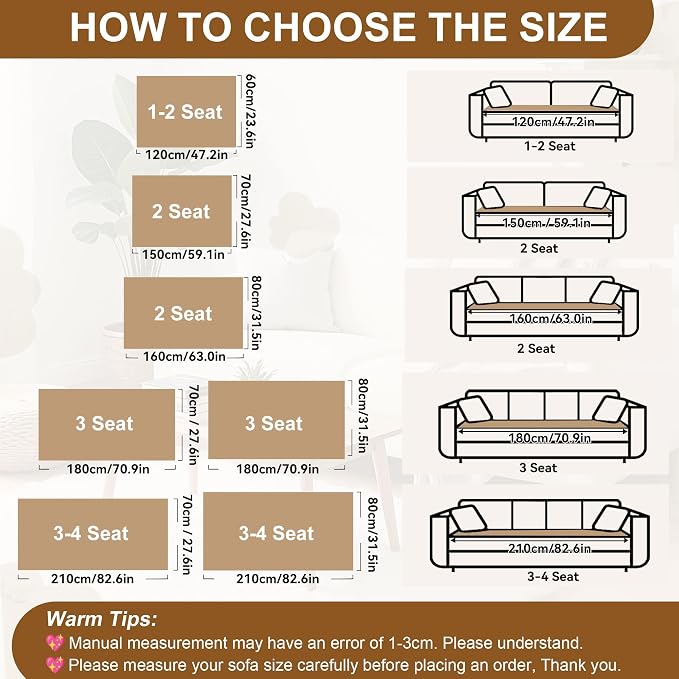 OTOB Couch Cover for Dogs Washable, Non Slip Plush Sofa Covers for 3 Cushion Couch, Fuzzy Pet Friendly Mat Bed Furniture Protector Sofa Slipcover, All Seasons (Coffee, 27.6" x 70.9")