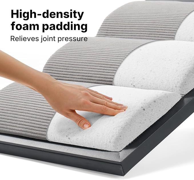 Veehoo Foldable Dog Ramp for Bed Couch Large Dogs, Adjustable 17-23'' High | Portable Dog Stairs 17" Extra Wide for Small Medium Large Pet, Folding Indoor Doggie Steps with Non-Slip Pad, up to 150lbs