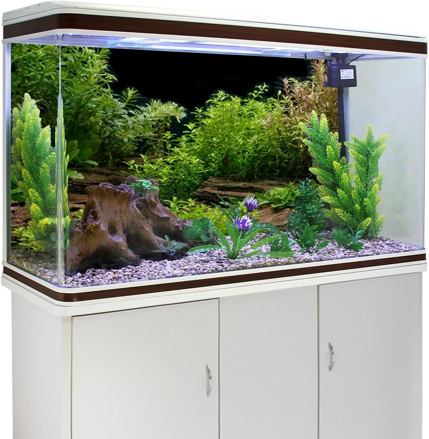 AWERT Aquarium Background River Bed & Lake Aquatic Plant Fish Tank Background Vinyl 48x20 inches