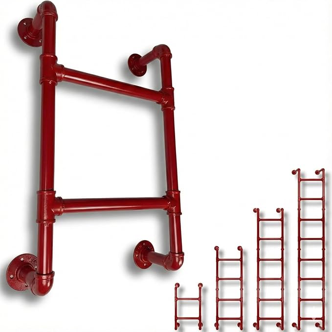 2 Step Wall-Mounted Ladder - Modular System - Assembly Stairs 2-Rung Egress Ladder for Window, Well, Loft, Warehouse, Blanket Rack - Indoor & Outdoor - Certified - Sectional Ladders - Expandable