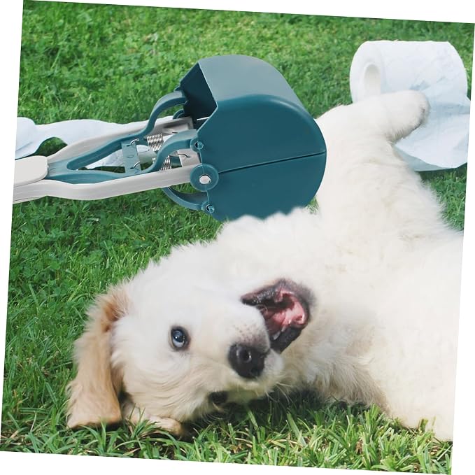 POPETPOP Heavy Duty Dog Pooper Scooper Long Handle Wear-Resistant Poop Picker Tool for Large Dogs and Puppies Convenient Cleanup for Yard and Walks