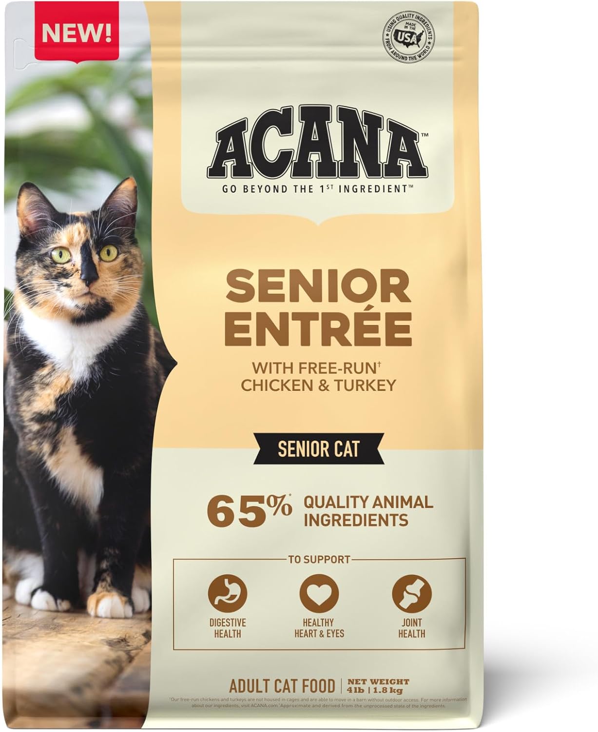 ACANA Dry Cat Food for Seniors Senior Entrée Chicken Turkey and Duck 4lb Bag