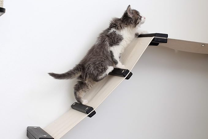 CatastrophiCreations Cat Mod Lift Handcrafted Wall Mounted Cat Tree Shelves, English Chestnut/Natural, One Size