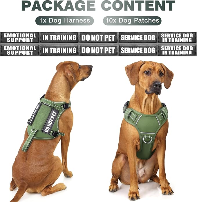 Tactical Dog Harness, No Pull Dog Harness for Medium Large Dogs with Handle & Molle, Military Service Dog Vest Harness in Training Pet Harness for Small Dogs