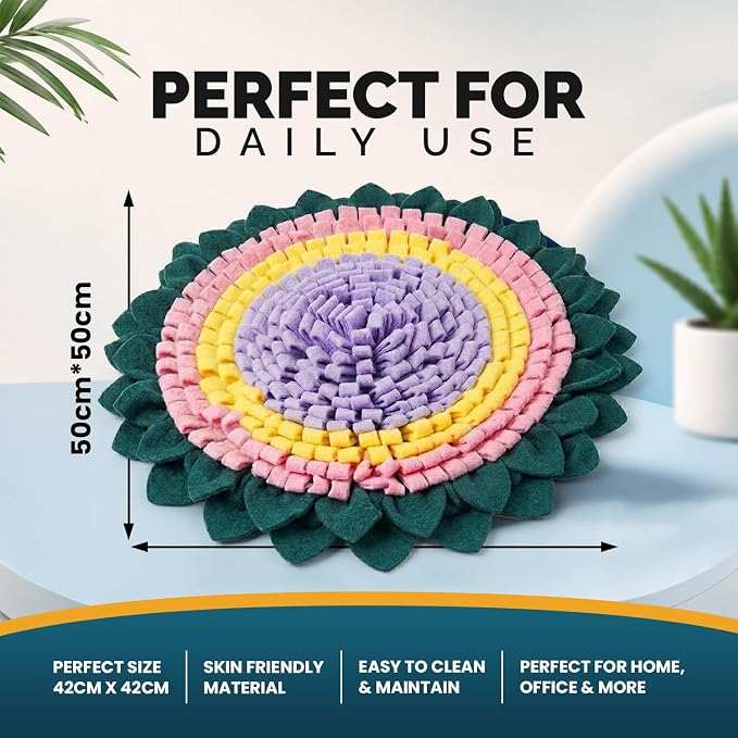 PET ARENA Interactive Dog Snuffle Feeding Mat Adjustable Nose Work Toy | Encourages natural foraging, reduces boredom, slows eating, supports mental stimulation, and features an adjustable design.