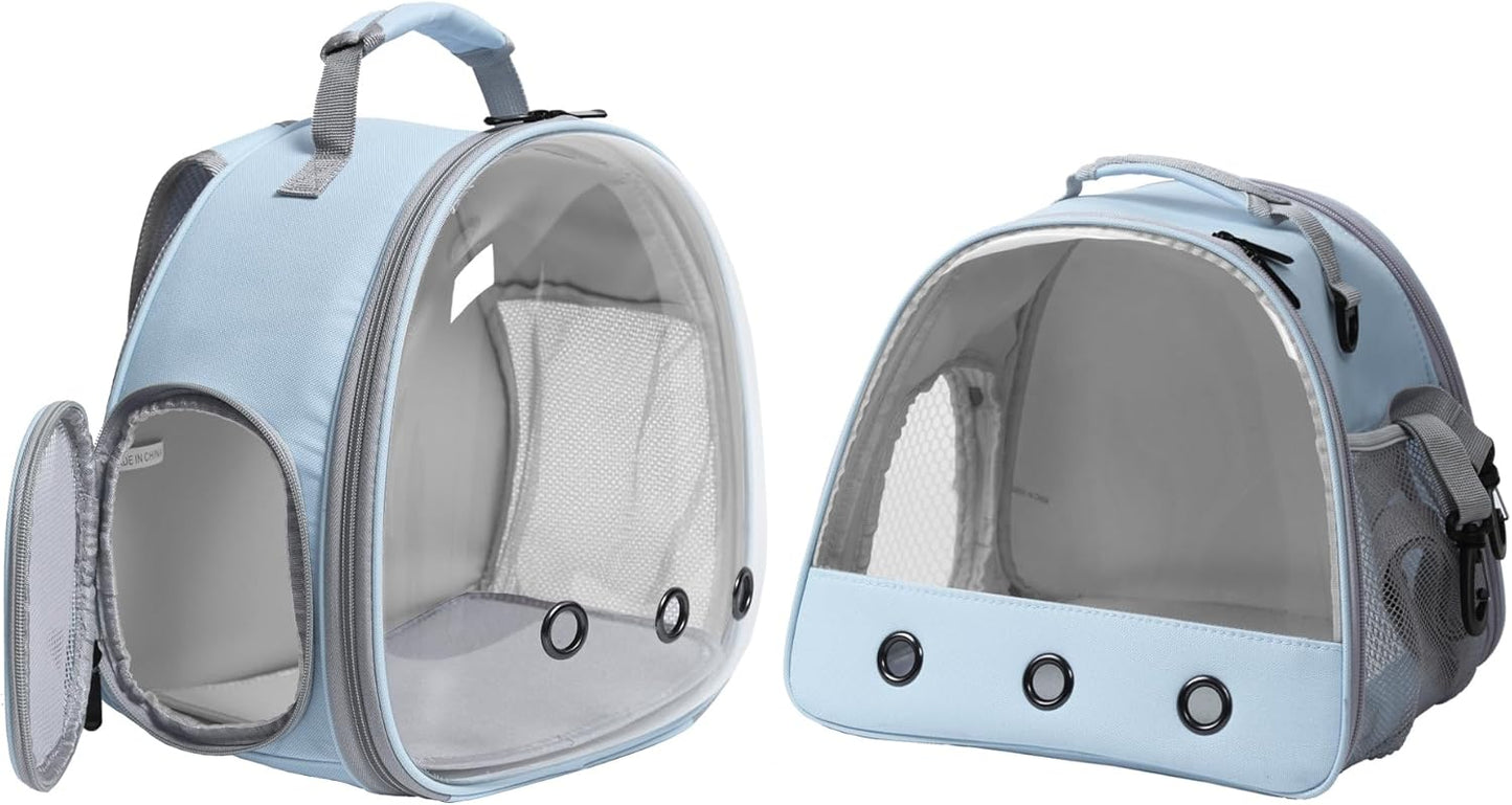 Bearded Dragon & Lizard Carrier - Portable Travel Carrier for Hedgehog, Rat, Parrot, Bird & Guinea Pig (Blue, 2)