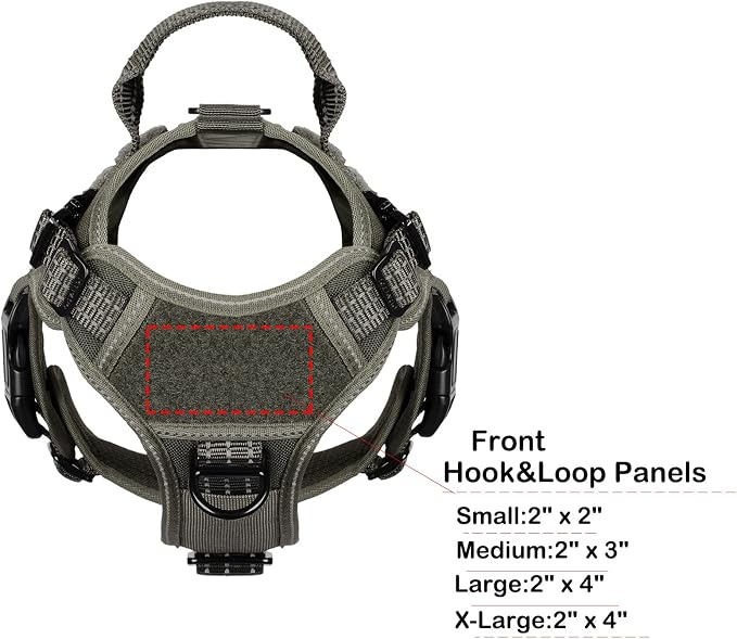 ICEFANG Tactical Dog Harness for Small Dogs,Reflective No Pull Dog Vest | with Control Handle,Adjustable,Front Hook,2 Leash Clips,Soft Padded,MOLLE Panel,Green,Small