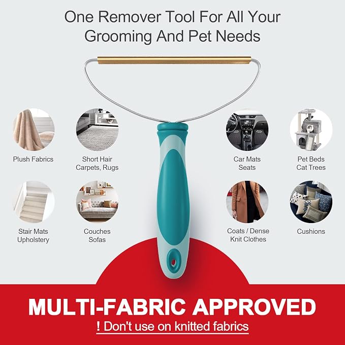 Dog Cat Hair Remover for Deep Cleaning, Lint Cleaner Pro, Pet Fur Removal Tool, Portable Carpet Scraper Rake, Fuzz Hairball Shaver Brush for Carpet, Car Mat, Couch, Pet Bed, Furniture, Rug