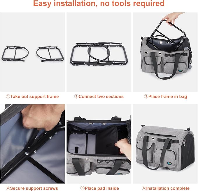 Ownpets TSA Airline Approved Large Pet Carrier, Soft Sided Cat Dog Carrier for Small Pets, Underseat, Waterproof, Foldable for Medium Big Cats 20 lbs+ & 2 Kittens/Puppies (17.7"x11.8"x12.2")