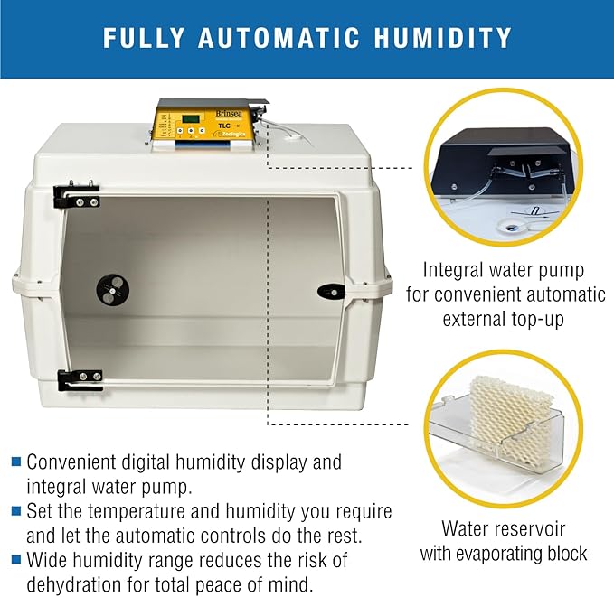 Brinsea TLC-50 Zoologica II Large Bird Brooder & Pet Recovery Incubator with Humidity Control for Sick Animals, Ideal for Large Birds, Newborn Puppies, Kittens, and Small Animals