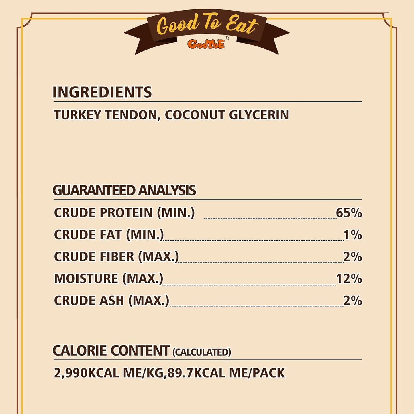 Gootoe Turkey Tendons for Dogs –All-Natural, Hypoallergenic Dog Treats, Rawhide Alternative, Long Lasting Puppy Chews, Healthy Dog Treats for Medium Breeds, Rope (M), 16 oz Pack (1 lb)