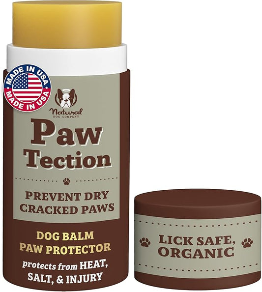Natural Dog Company PawTection Balm for Dogs – Winter Paw Protection from Snow, Ice & Salt, Wax-Based Paw Barrier Balm, All Breeds for Cold Weather Walks & Outdoor Adventures, Lick-Safe, 2 oz Stick