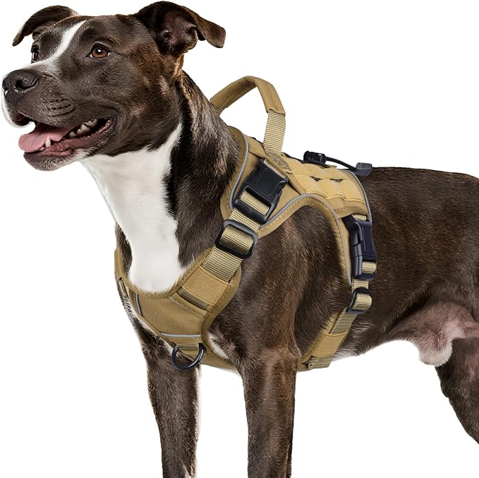 WINGOIN Tactical Dog Harness for Medium Dogs,Heavy Duty No Pull Dog Harness | with Handle,Adjustable Reflective,Military K9 Style,Big Size Dog Vest,for German Shepherd,for Walking Training Hunting