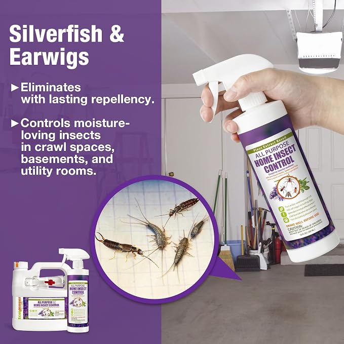 EcoVenger All Purpose Home Insect Control 1/2 Gallon with Trigger Sprayer, for Fleas, Fruit Flies, Gnats, Moths, Roaches, Spiders, Fast Kill