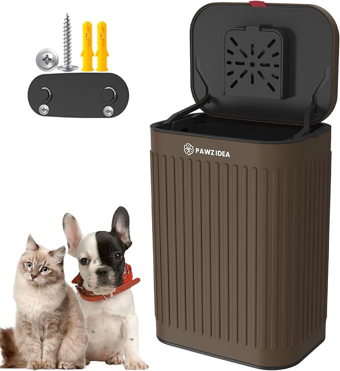 PAWZIDEA Activated Carbon Filter Replacement for Dog Poop Trash Can, 3.15" x 3.15" Thick Deodorizing Carbon Filters, Fits 2.1 Gallon Wall Mount & 5.3 Gallon Outdoor Waste Can, 4-Pack, Replace Monthly
