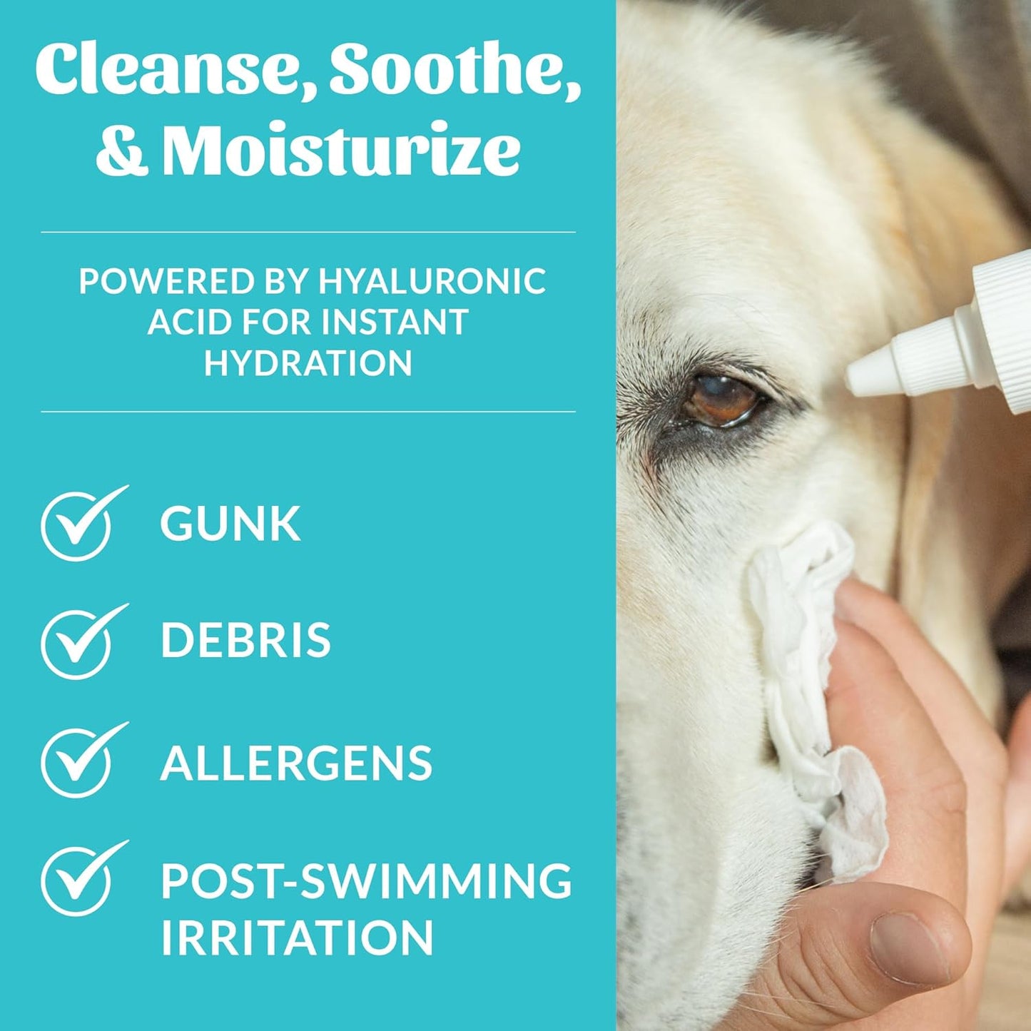 SKOUT'S HONOR HydroClear Eye Wash with Hyaluronic Acid, 4oz Bottle - Non-Medicated, Daily Eye Care for Dogs & Cats