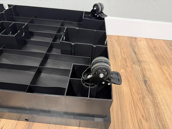 Quick and Clean 4' x 4' Basic Dog Potty Station with SmartDrain Wastewater System – Artificial Grass Indoor & Outdoor Dog Potty, Automatic Liquid Removal, Locking Casters, No Floor Drain Required