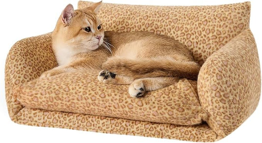 Hollypet Cat Bed Small Dog Orthopedic Couch Beds for Pets up to 13 lbs | Fluffy Multifunctional Double-Layer Warming Kitten Pet Couch Orthopedic Beds with Machine Washable Cover and Non-Slip Bottom