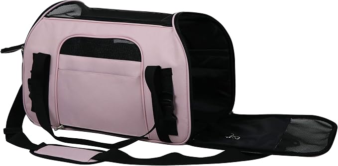 EliteField Soft Sided Pet Carrier (3 Year Warranty, Airline Approved), Multiple Sizes and Colors Available (Large: 19" L x 10" W x 13" H, Pink)
