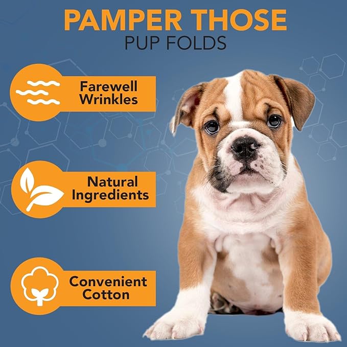 NOVEHA 240PCs - Wrinkle XL Wipes for Dogs | Wipes for Bulldog, French Bulldog, Pug, English Bulldog – Wipes for Multiple Areas Removes Dirt, Wrinkles, Folds, Tear Stain, Tail Pockets & Paws (2Pack)