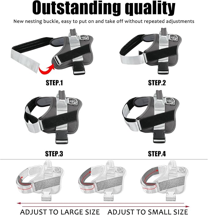 Dog Harness, No-Pull Reflective Dog Vest, Breathable Adjustable Pet Harness with Handle for Outdoor Walking - No More Pulling, Tugging or Choking
