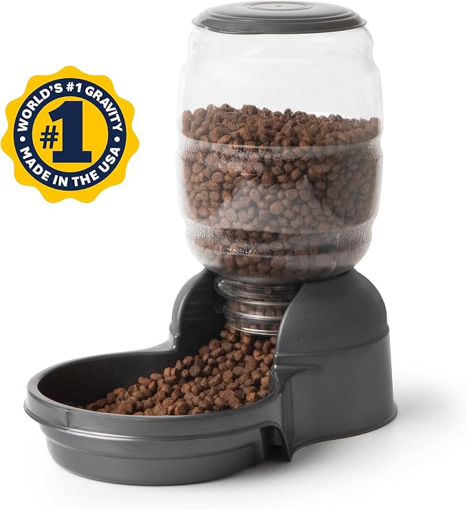 Petmate® Replendish® Automatic Dog Feeder Gravity Pet Treat Dispenser with Microban Antimicrobial Protection, Wide Mouth Bowl, 100% BPA Free - 5 lb