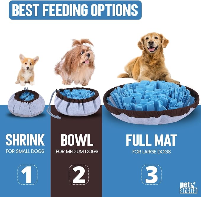 PET ARENA Adjustable Snuffle Mat Puzzle Feeder Toy for Dogs | Promotes healthy eating habits, reduces boredom, brain exercise, and provides engaging activity for pets indoors or outdoors