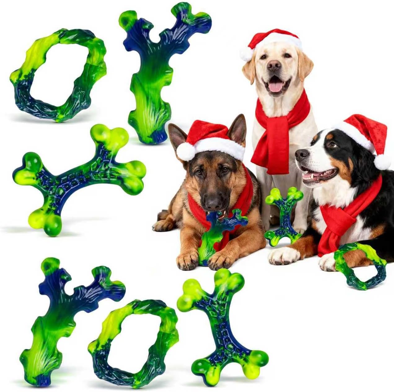 9-Pack Durable Dog Toys for Large Dogs: Durable Chew Toys for Large Breed, Indestructible Dog Toy for Aggressive Chewers, Dog, A for Furry Friends