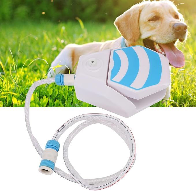 AMONIDA Paw Activated Dog Water Fountain, Outdoor Pet Drinking Dispenser, Large Capacity Water Dispenser with 39.4 Inch Hose, Ideal for Small Medium Large Dogs & Cats