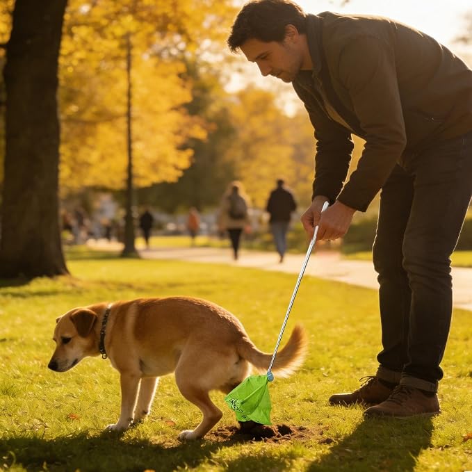 Dog Scooper Pooper Heavy Duty Ergonomic Adjustable | Dog Poop Catcher Scoop for Garden Yard Pathway Patio Lawn Shopping