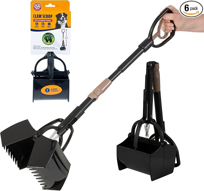 Arm & Hammer Pooper Scooper Claw Scoop Dog Poop Scooper for Yard Pet Waste Management System,(Pack of 6)