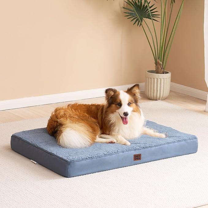 EHEYCIGA Orthopedic Dog Bed Extra Large with Removable Washable Cover, 50IN | Egg Crate Foam Support, Durable Oxford fabric, Non-Slip Bottom, Machine Washable, Soft Waterproof Plush Pet Bed Mat For Crate