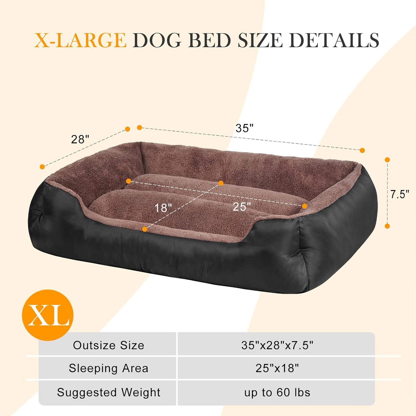 Dog Bed for Large Dogs, Large Dog Bed, Warming Soft Pet Bed, Durable Pet Bed with Anti-Slip Bottom