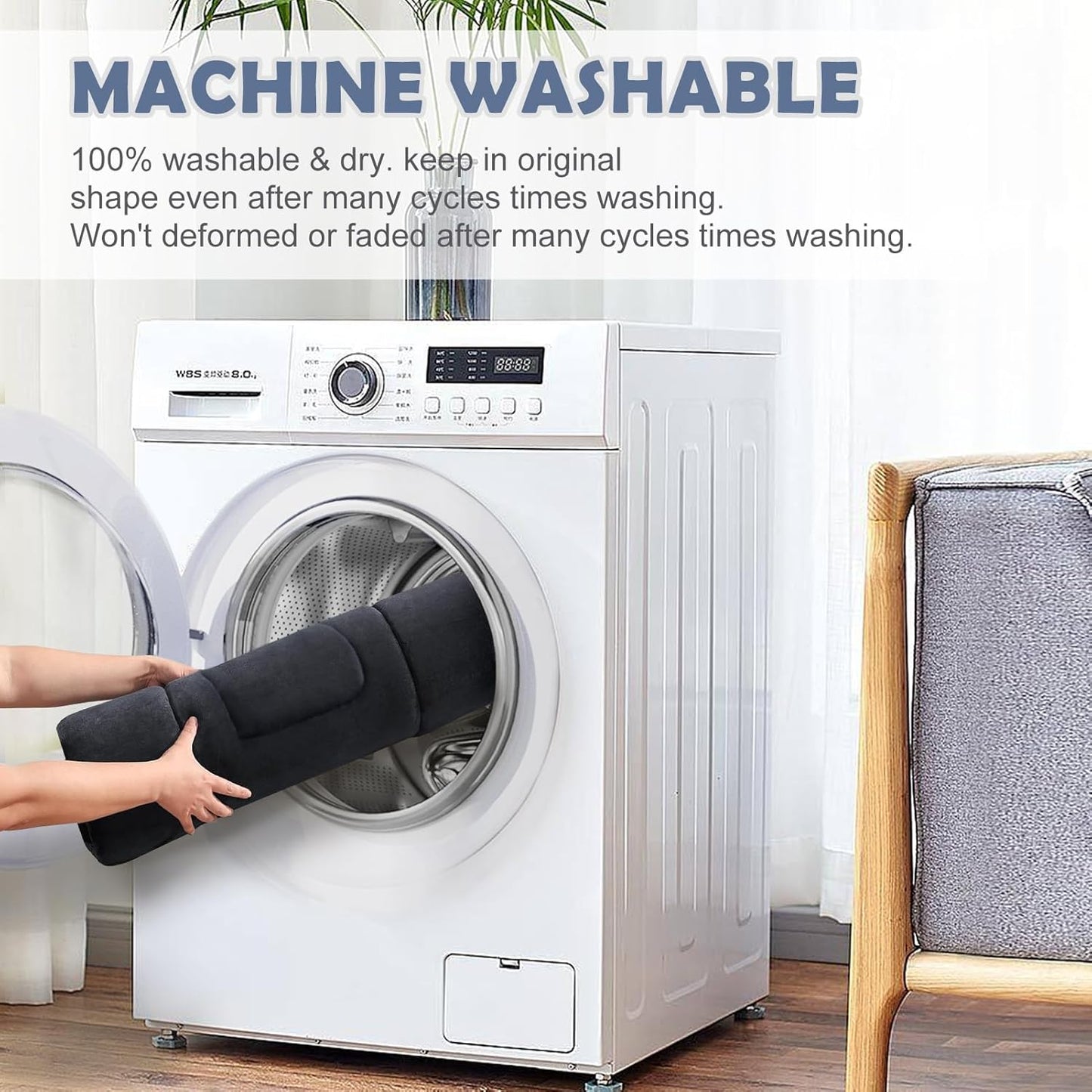 JoicyCo Soft Dog Bed Crate Pad Mat, 36 in Non-Slip Bottom Washable for Medium and Large Dogs, Pet Mattress Kennel Pad, Dark Gray