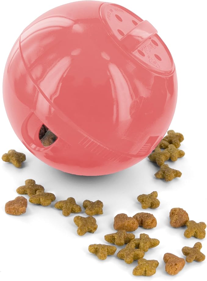 PetSafe Slimcat Feeder Ball Cat Toy, Pink | Interactive Puzzle Game for Your Cat, Adjustable Openings Control Portion & Feed Speed, Slows Fast Eaters, Improve Digestion