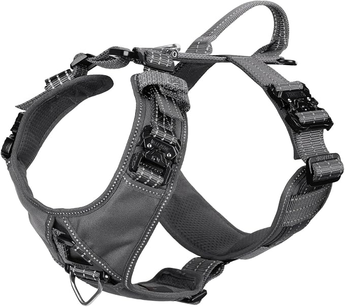 ICEFANG Dog Halter Harness with Metal Buckles,Dog Strap Vest for Medium Dogs