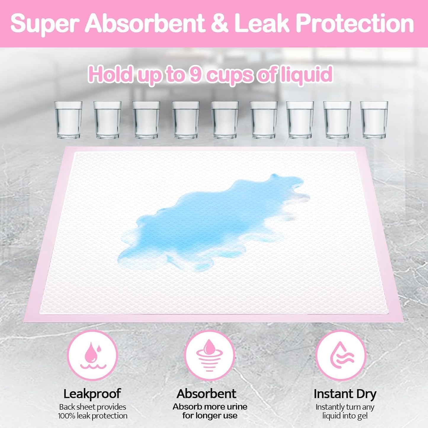 Dog Pee Pads XL:24"*35" Training Pads Upgrade Triple Thickness All-Purpose Super Absorbent & Leak-Proof, Quick Dry and Leak-Proof and Odor Control, for Puppies Dogs, Cats, Rabbit and Pets (25-Count)