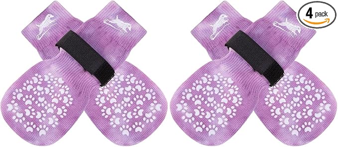 EXPAWLORER Anti Slip Dog Socks to Prevent Licking Paws, Dog Shoes for Hot Pavement, Dog Booties for Small Medium Large Senior Dogs, Traction Control Boots & Paw Protectors for Hardwood Floors